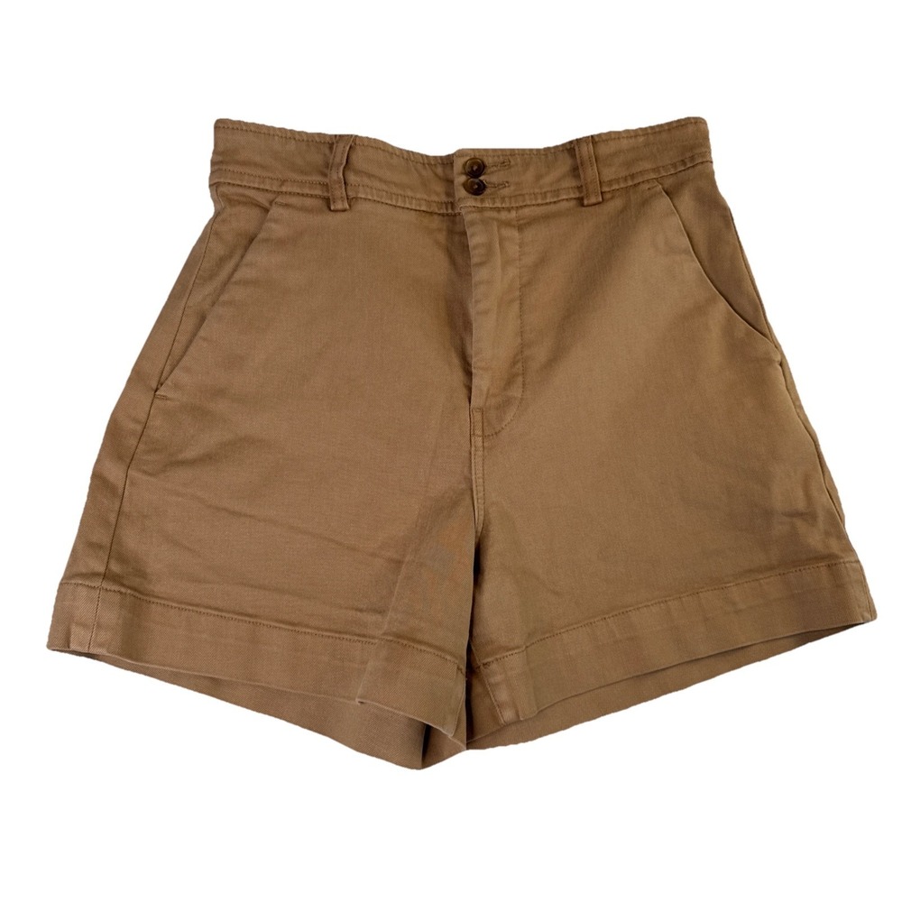 Everlane High-Rise Utility Shorts in Tan Brown
